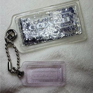 Coach Poppy Silver Glitter Clear Hangtags